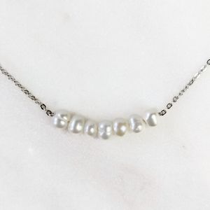 NWT Lovoda Sterling Silver Dainty Pearl Necklace